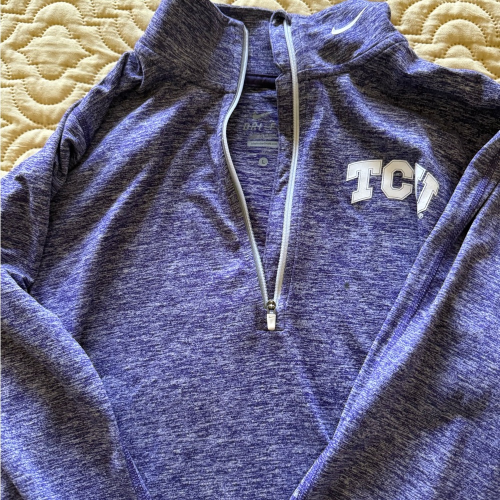 Nike Purple Heathered Quarter-Zip Pullover